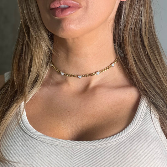 Hattie Heart Chain Choker